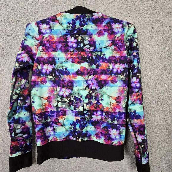 Athleta Floral Fade Bombtastic Bomber Jacket Size XS Extra Small - Picture 2 of 9